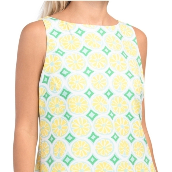 Sail To Sable Lemon Printed Crepe Shift Dress - Picture 3 of 16